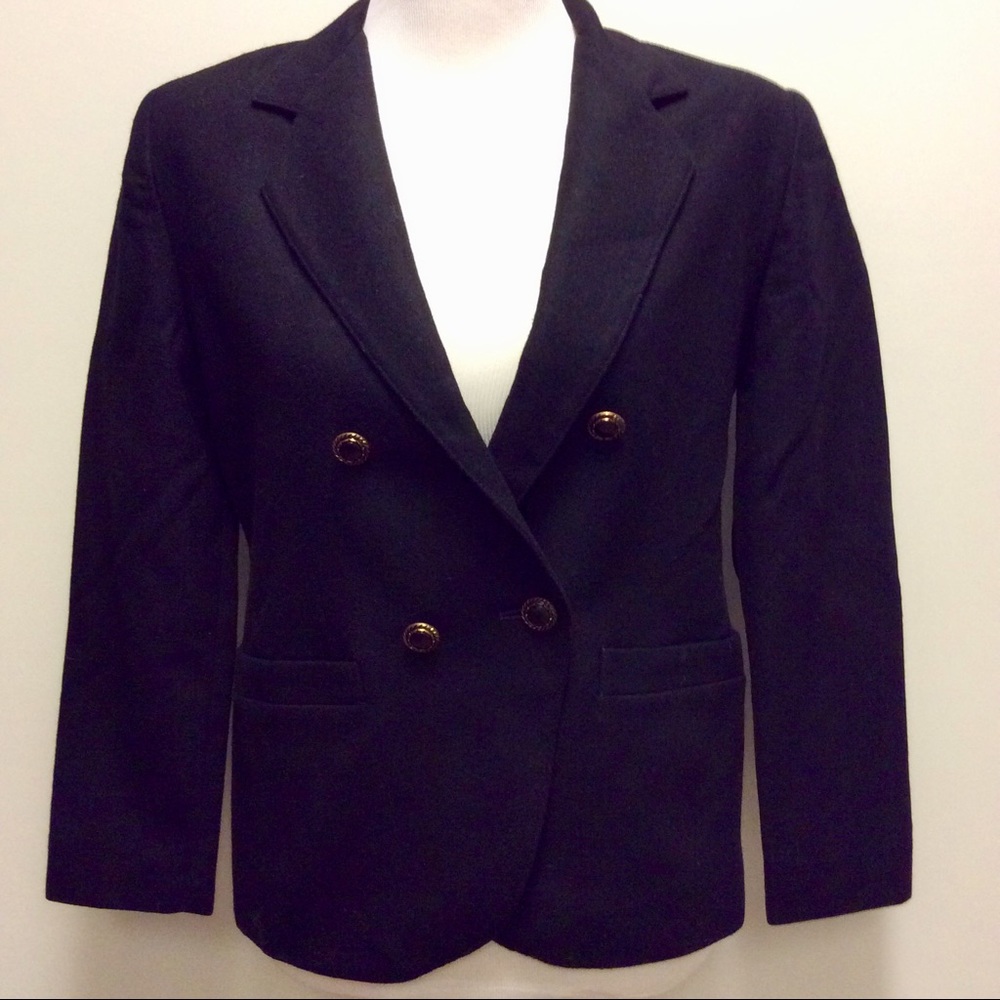 Fundamental Things wool black blazer winter jacket petite 4P
